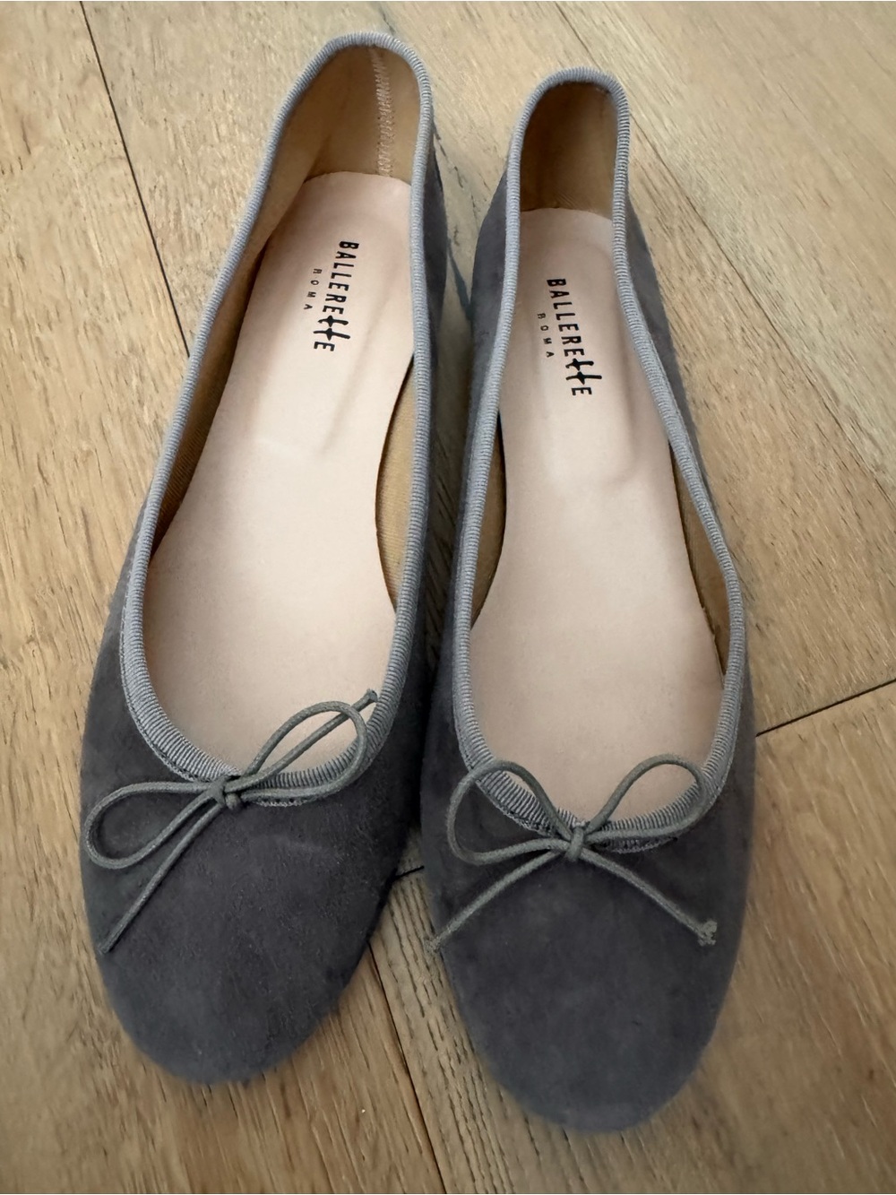 Ballerette Taupe Suede Medium Heel Ballet Flats Size 41 - Picture 3 of 7